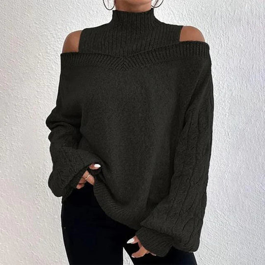 Léa blanchet | elegantes longsleeve mit überschnittenen schultern