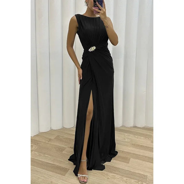 Gelbgrünes maxi-abendkleid - valentina